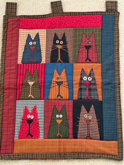 Alley Cat Tales Spring Industries fabric panel craft wall hanging