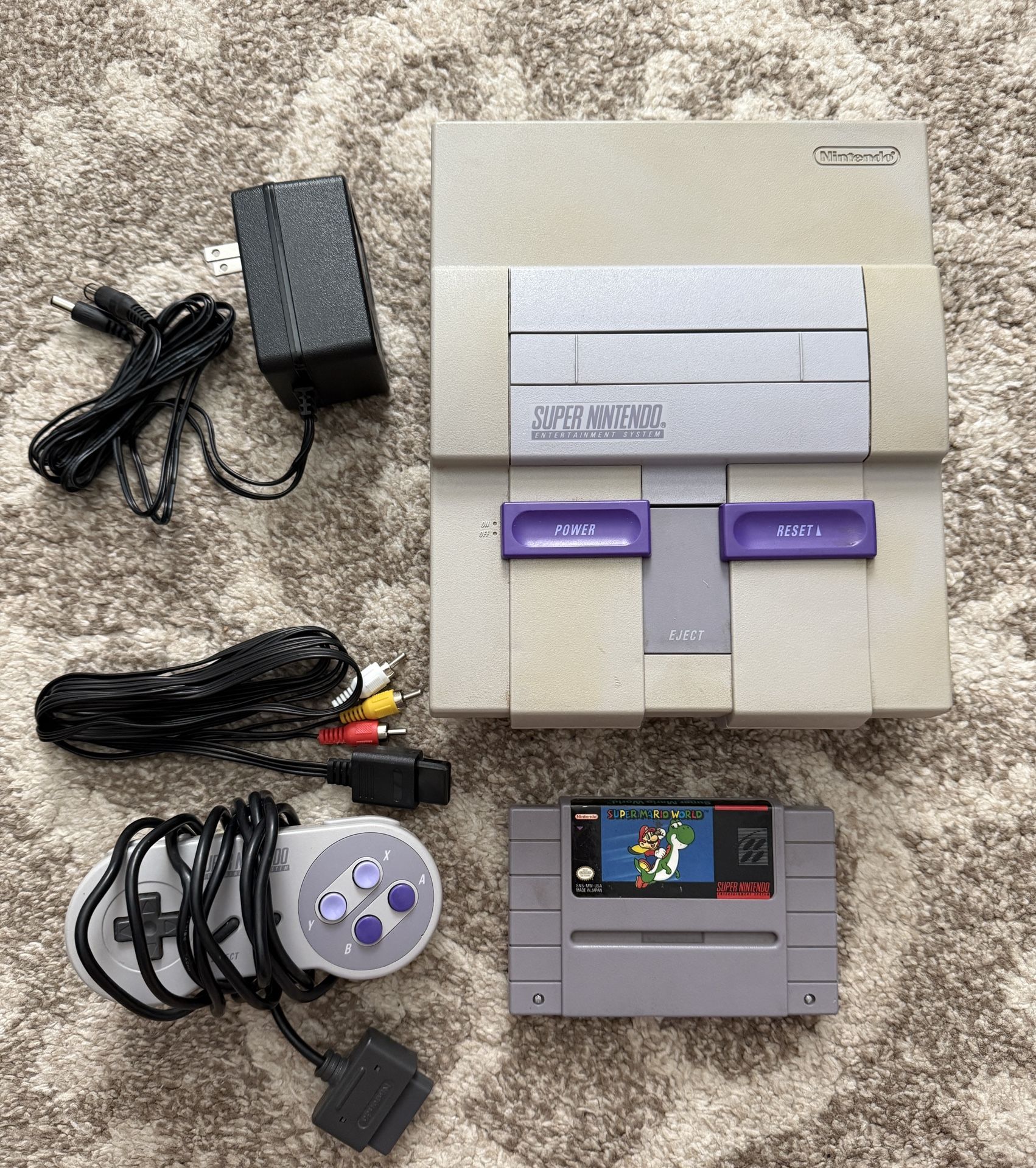 Super Nintendo Console With Super Mario World