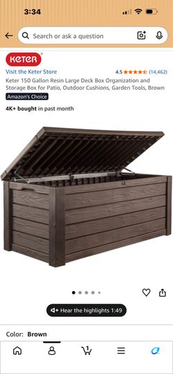 150 Gallon Large Deck Box Organizer
