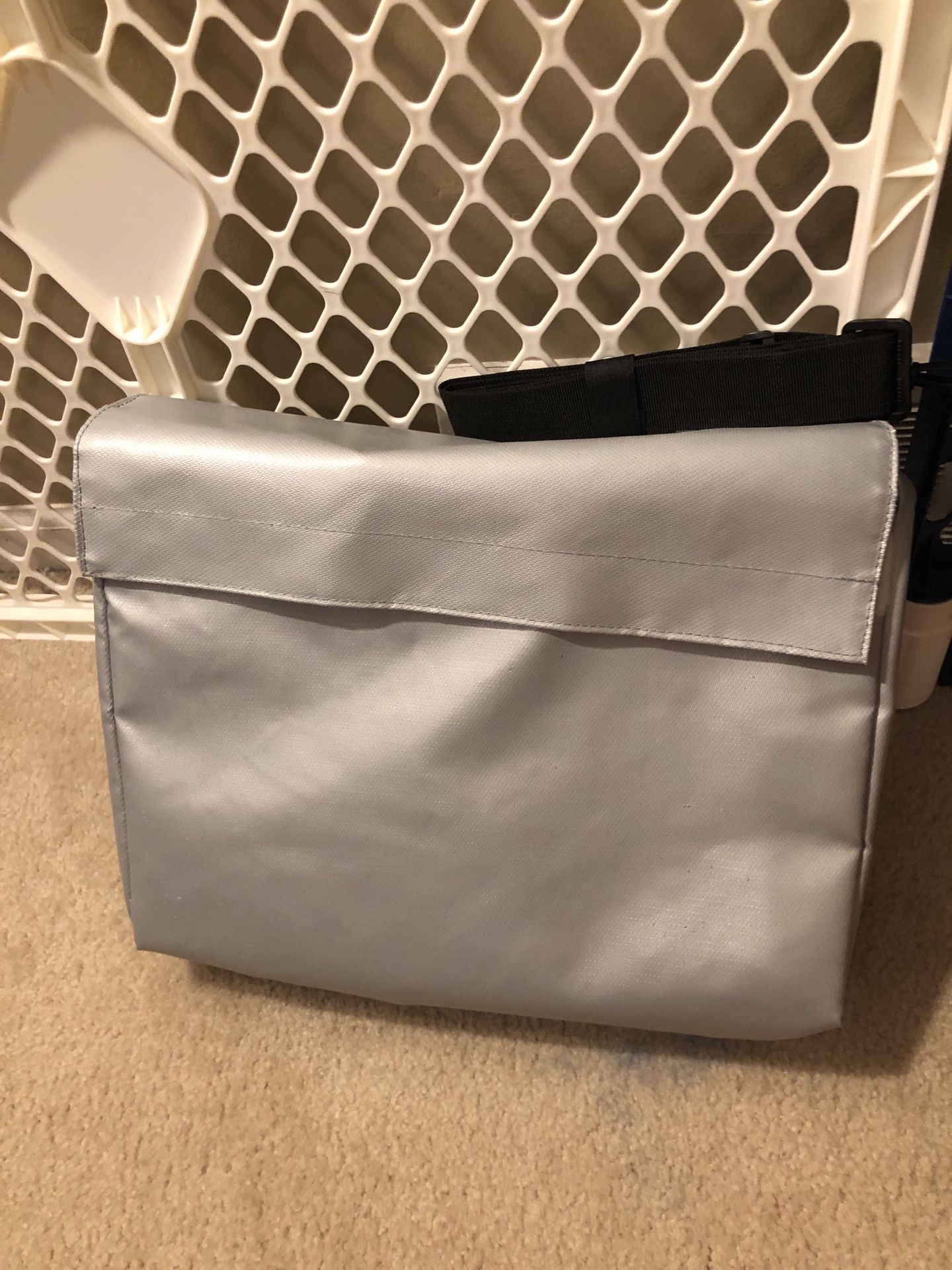 Super Extra Large 18x13x5 Fireproof Safe Bag for Documents with Lock TSA, Holds Legal Size Files Without Bending, XXL Silver, Visible in The Dark, Lo