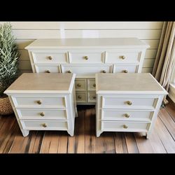 Wood White Dresser And Nightstands Tables