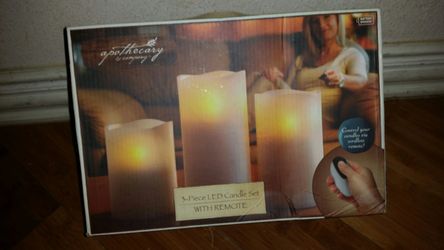 3 pieces LED candles set/w remote