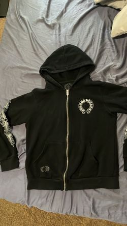 black chrome heart zip up