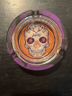 Lakers Sugar Skull Glass Ashtray