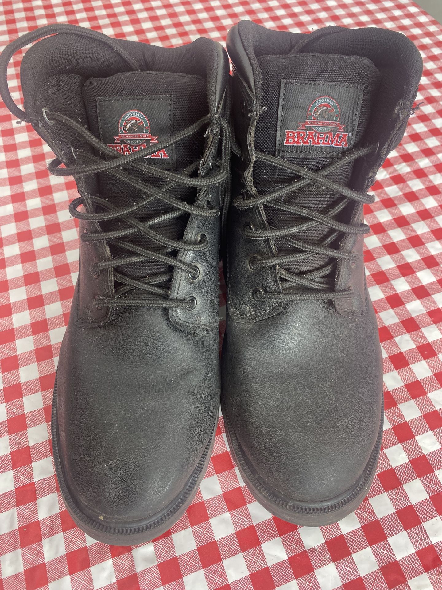 BRAHMA Mens Shoes Black BOOTS 12W Wide Width Escott Oil Resistant Sole Work - Compare @$30+