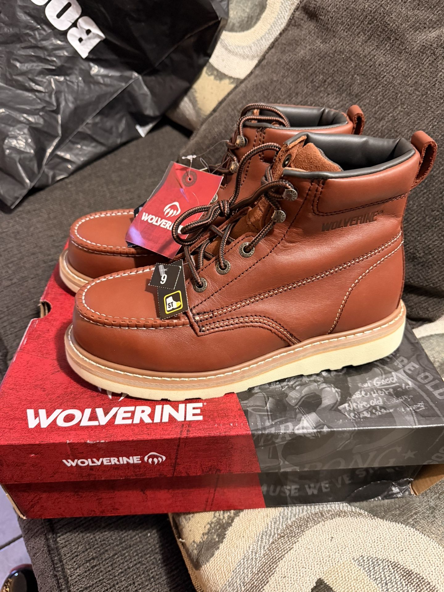 Wolverine Steel Toe Work Boots Sz 9 New