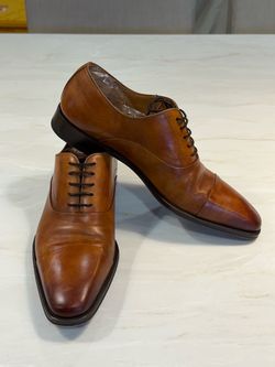 Magnanni Brown Leather Cap Toe Oxford Dress Shoes Men's US 9.5 Excellent