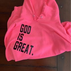Pink God Is Great Jesus+nothing=everything Hoodie