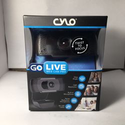 CYLO Go Live Web Cam Pro Camera Noise Reduction Microphone Adjustable Arm & More