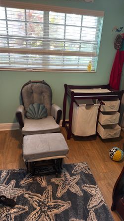 Nursery rocking chair and changing table