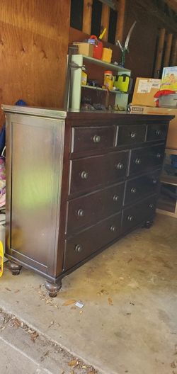 Dark Brown Wood Dresser