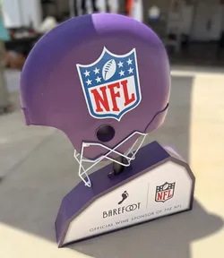 Barefoot Wine NFL 29in Football Helmet Store Display Advertising Sign w/ Stand