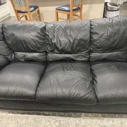 Black leather sofa $200 OBO
