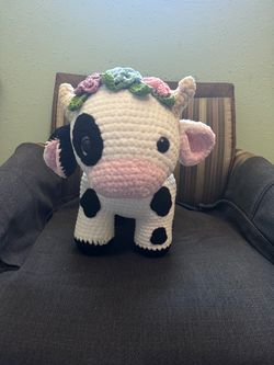 Handmade Crochet Cow Stuffed Animal
