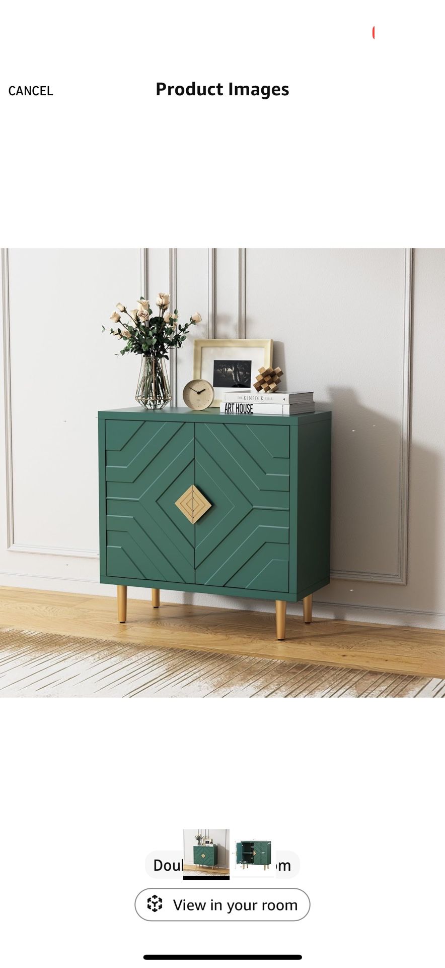 New in box HLR Sideboard Storage Cabinet with 2 Doors Accent Cabinet with Decorative Embossed Pattern Doors Sideboard Buffet for Living Room Kitche