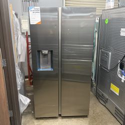 Samsung - 28 Cu Ft Side By Side Refrigerator With Water And Ice Dispenser 