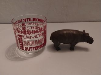 Zip'z ice cream glass cup and hippo decor $5 each