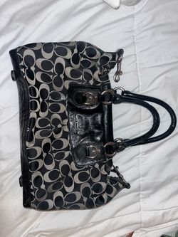 Black and grey coach bag