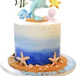 3D Dolphin Resin Cake Topper Set 
