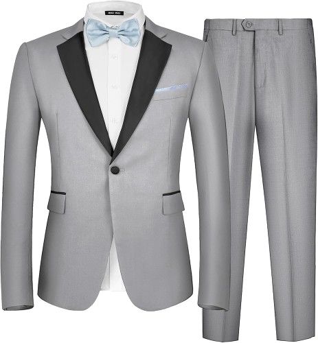 MAGE MALE Men's Piece Suit One Button Slim Fit Formal