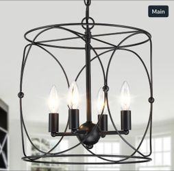 Untrammelife 4-Light Chandelier, Modern Farmhouse Pendant Lights Kitchen Island,