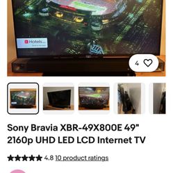 50in Sony TV with Remote And Power Cord