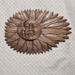 Wooden Sun and Moon Wall Art UNIQUE
