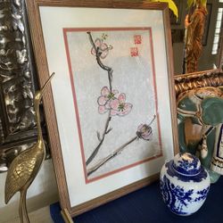 Chinoiserie Original Cherry Blossom Tree Painting