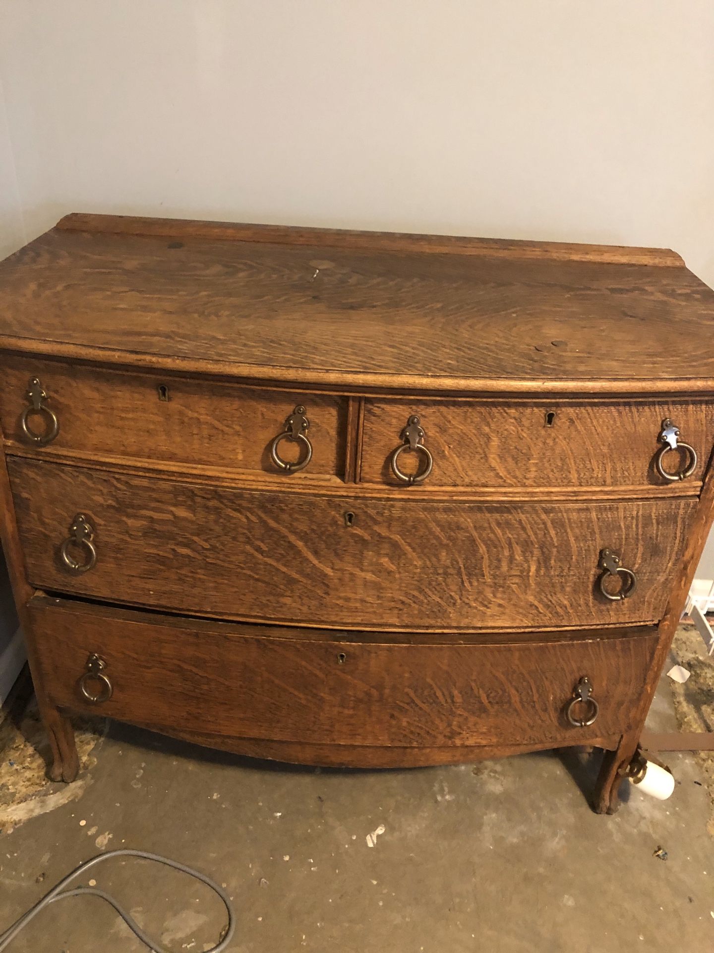 Oak Dresser & Mirror