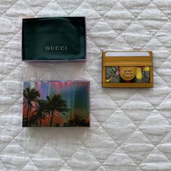 Gucci Ophidia GG Supreme Floral Card Case - Yellow Pattern