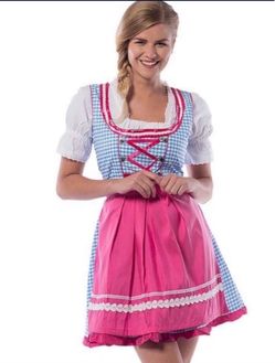 Oktoberfest Dirndl for Women in Blue & Pink
