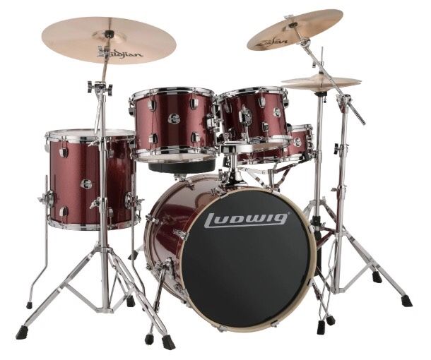 Ludwig Accent Cs Custom fusion 5-piece satin drum set(Good Condition)