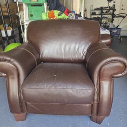 Classic Brown Leather Armchair