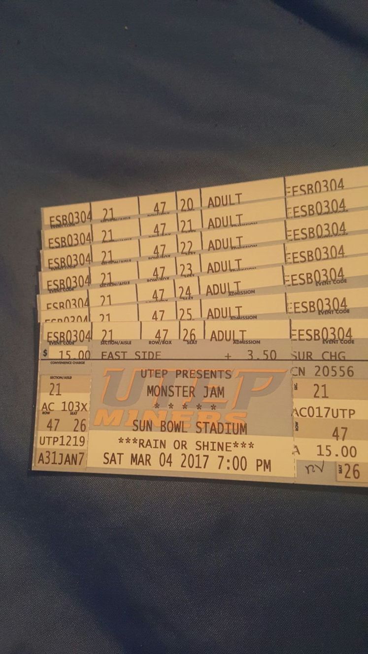 Monster Jam tickets w/ Party Pit Passes