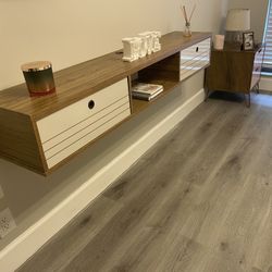 Floating Desk And Matching Chest Of Drawers