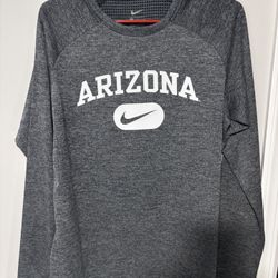 RARE Nike Mens Medium Thermal Arizona Wildcats Long Sleeve Shirt Gray Waffle
