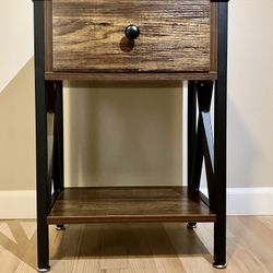 Nightstands X-Design Side End Table Night Stand Storage Shelf with Drawer