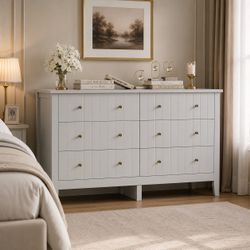 Light gray 6 drawer dresser