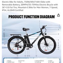 Hitway Fast Electric 26” Bike 
