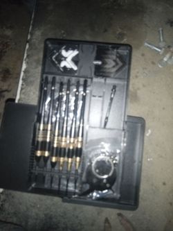 2 dart sets with case and extra flightes