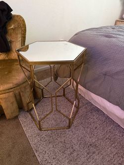 Glass and gold table