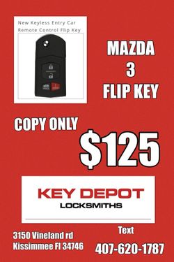 Mazda 3 remote flip key