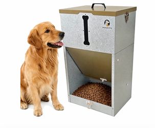 60 lb Automatic Dog Feeder Outdoor Gravity Feeder for Large Dogs
