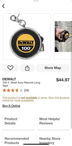 Dewalt 100’ Tape 