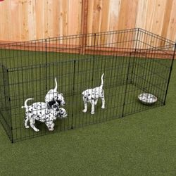 New! 42" Dog Playpen With Walk In Door Folding Shapable Dog Gate Pet Excersice Pen Indoor Outdoor Dog Cage 16 Ft Long Dog Fence