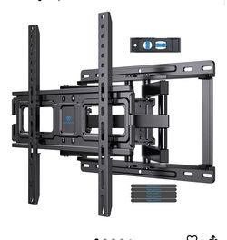 PERLESMITH Full Motion TV Wall Mount for Most 32-65 inch TVs up to 99 lbs, TV Mount with Dual Articulating Arms Tilt Swivel Extension Leveling, Max VE