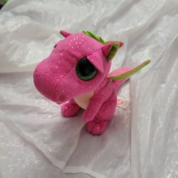Ty Beanie Boos Darla Pink Dragon Medium Plush