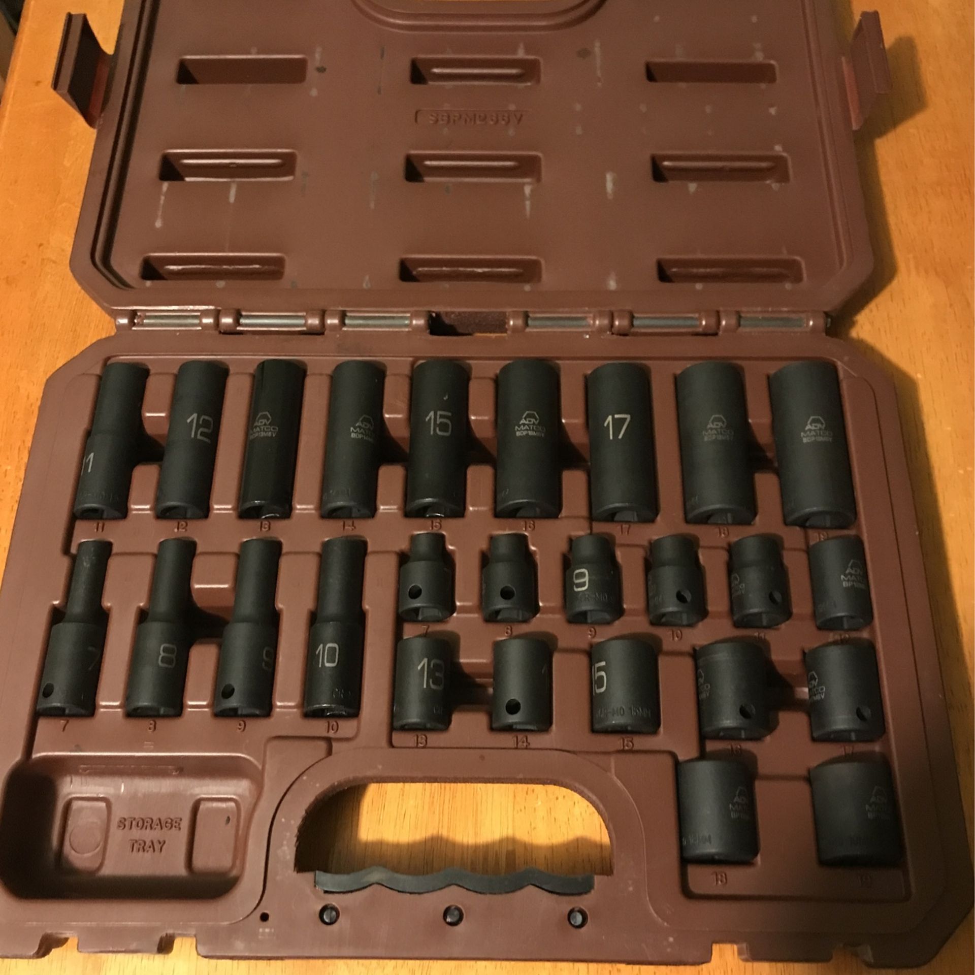 Matco Tools Metric Shallow & Deep 6 Point Impact Socket Set W/Hardshell Case
