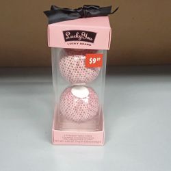 Lucky Brand Lucky You Bath Fizzies Set Pink Polka Dot Ball