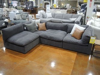 Kuka Elite Charcoal 4pc Modular Sectional - Charcoal Gray | L-Shaped Couch | Corner Couch